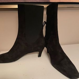Black suede Toteme boots.